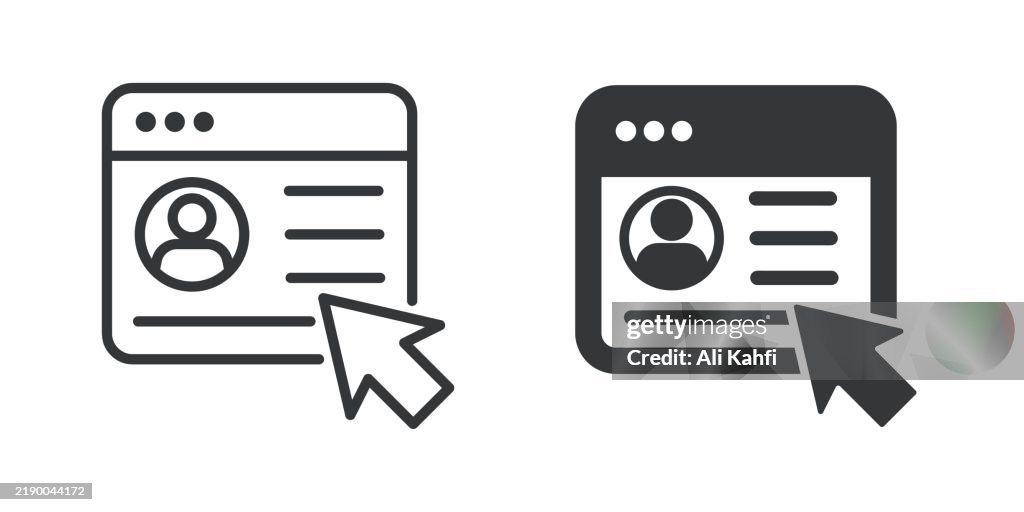 Profil de compte, ligne fine et icône solide de glyphe. Trait modifiable et pixel parfait isolé sur fond transparent