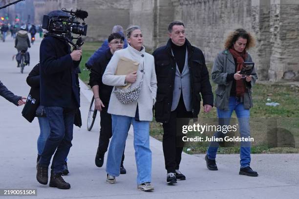 Caroline Darian and David Pelicot, daughter and son of Gisele and Dominique Pelicot, walk outside the courthouse before a verdict in the Pelicot case...