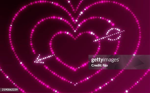 heart love valentine's day magenta pink glow sparkle modern holiday background abstract - cupid stock illustrations