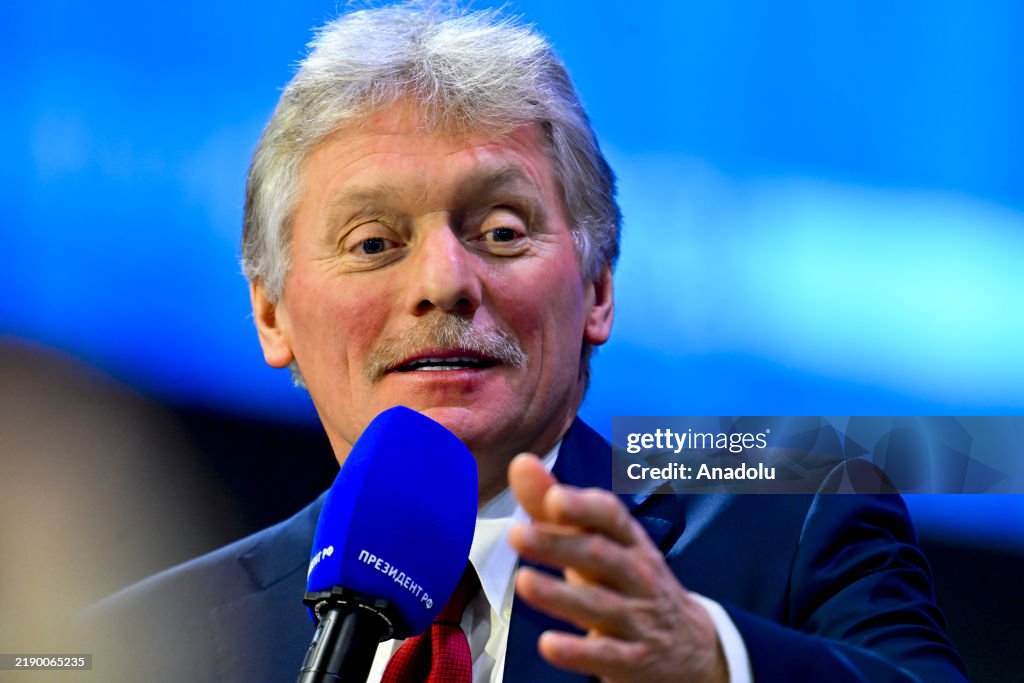Pieskov Kremlin Spokesman Dmitry Peskov moderates Russian President Vladimir ...