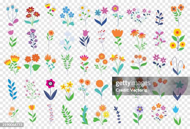 stockillustraties, clipart, cartoons en iconen met floral elements - bloemen