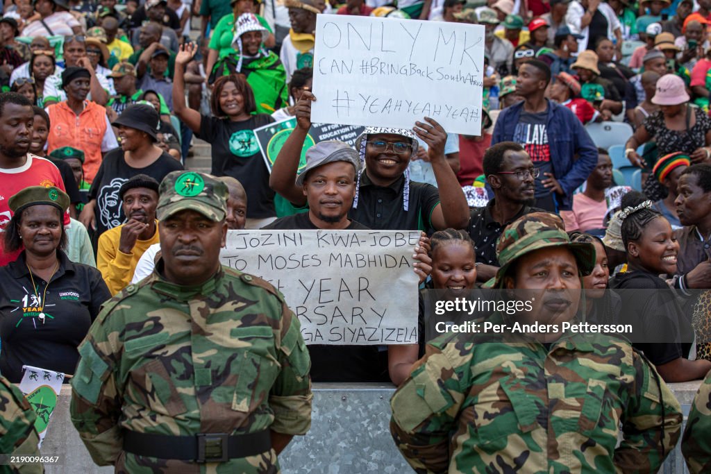 Mk Rally Suporters wait for former South African President Jacob Zuma to... News ...