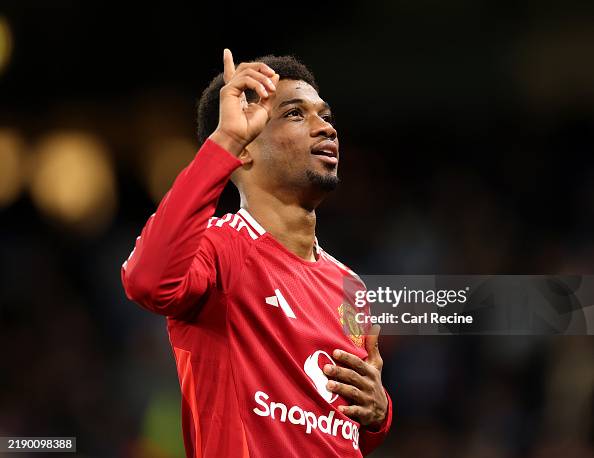 Amad Amad Diallo of Manchester United celebrates scoring his team's second ...