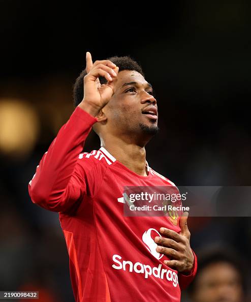 Amad Amad Diallo of Manchester United celebrates scoring his team's second ...