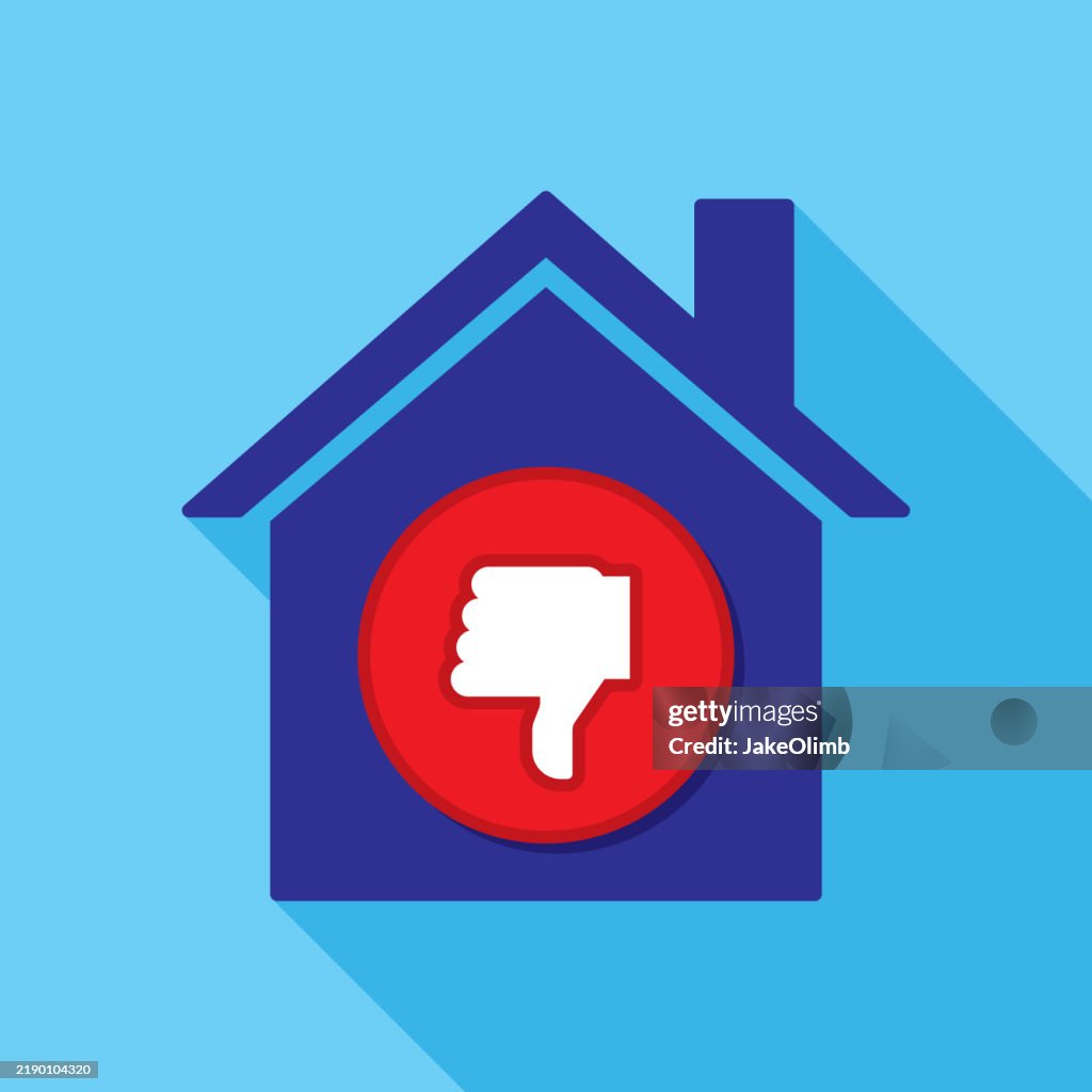 House Thumbs Down Icon Flat