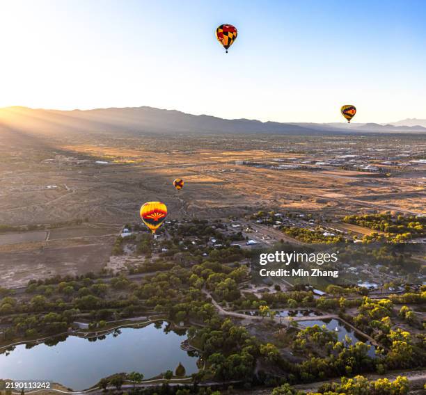 hot air balloon - albuquerque, new mexico - albuquerque new mexico stock pictures, royalty-free photos & images