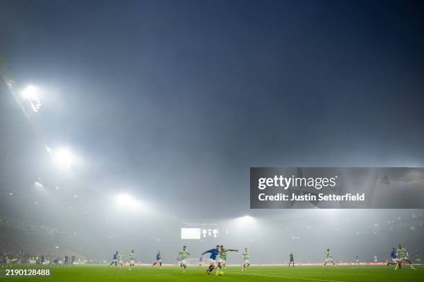 General view of the action during the Premier Sports Cup Final between Celtic and Rangers at Hampden Park on December 15, 2024 in Glasgow, Scotland.