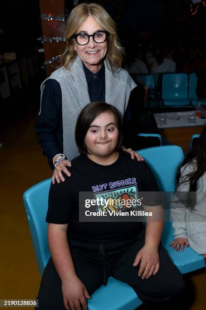 Maureen McCormick and Rocco Keller attend Celebrity Holiday Bowling With Best Buddies at Pinz Bowling Center on December 15, 2024 in Studio City,...