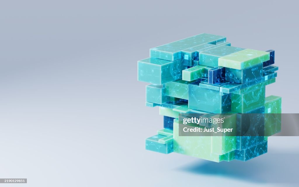 Futuristic Artificial Intelligence Machine Learning Data Technology Complex , Interconnected Network. Digital Transformation