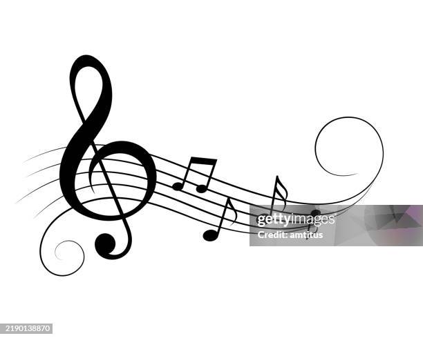 musikalische locke - noten stock-grafiken, -clipart, -cartoons und -symbole