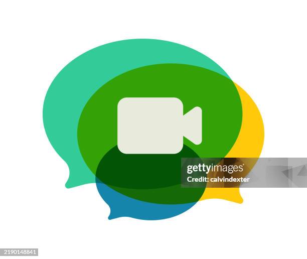 video call icon design - remote teaching stock illustrations