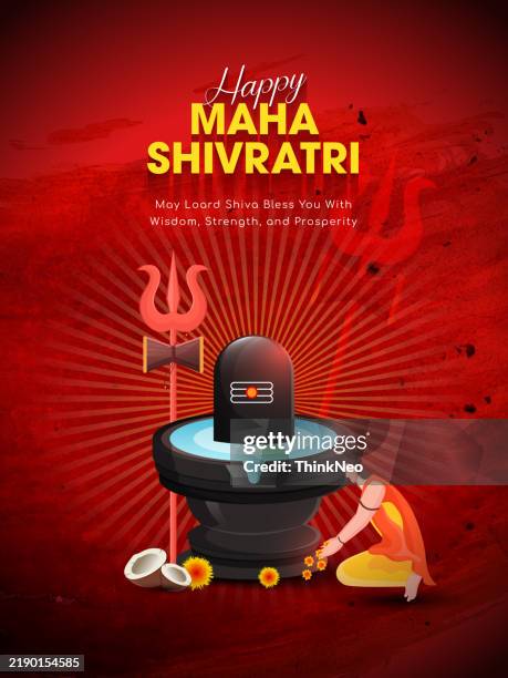 hindu traditional maha shivratri celebration background design - maha shivaratri stock illustrations