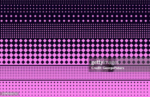seamless background with rows of horizontal halftone dots - horizontal bar graph stock illustrations