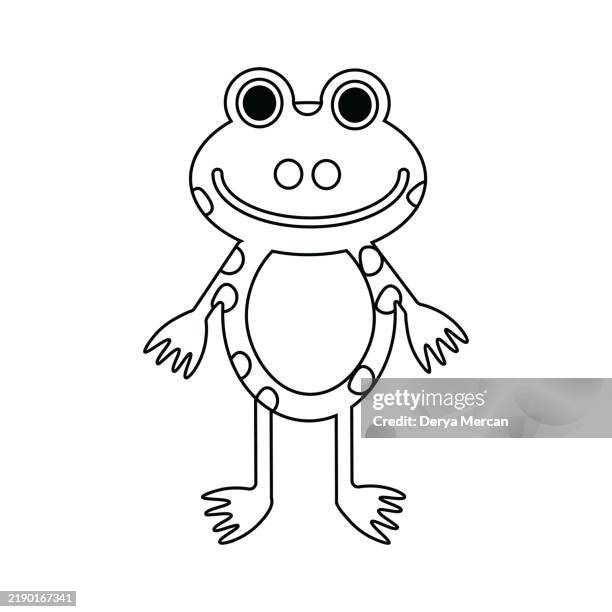 frog. funny smiling frog. flat, cartoon, vector stock illustration - toad vector stock illustrations