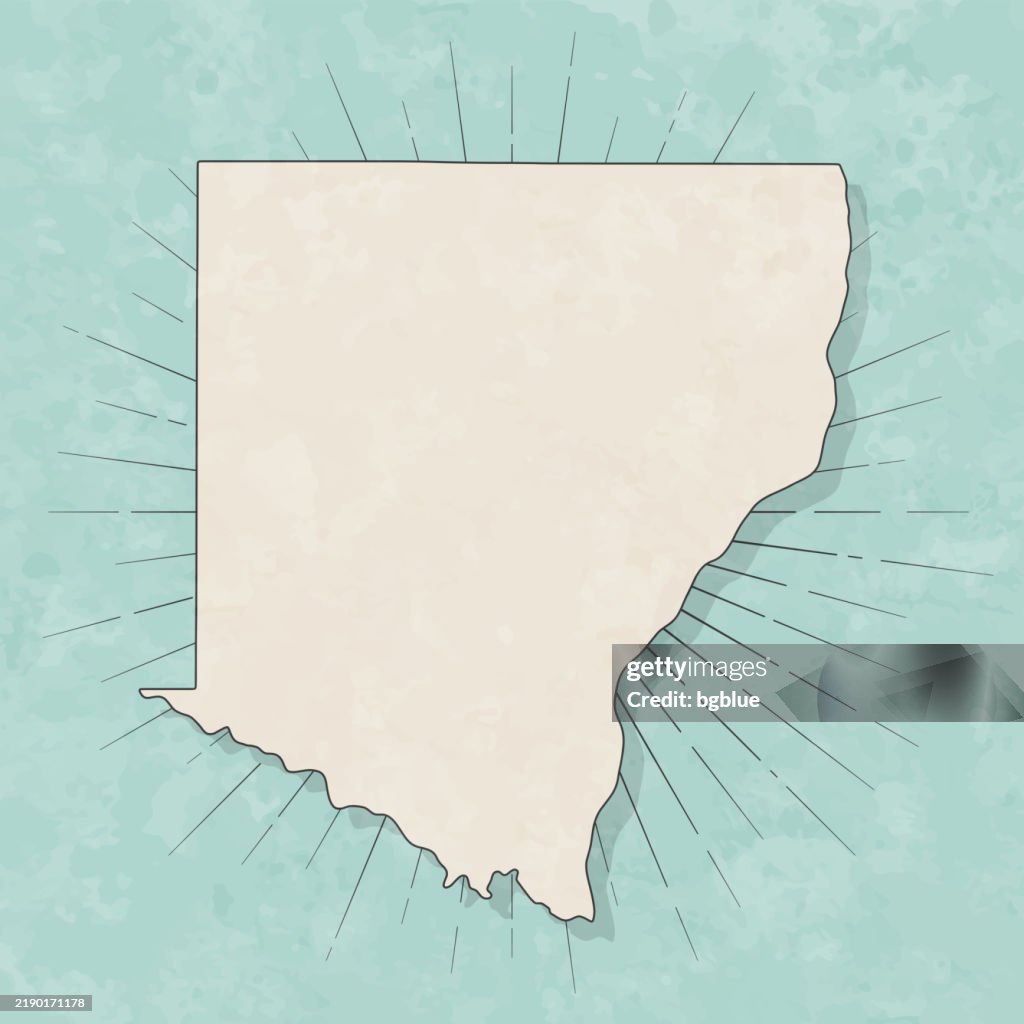 Des Moines County, Iowa. Map in retro vintage style - Old textured paper