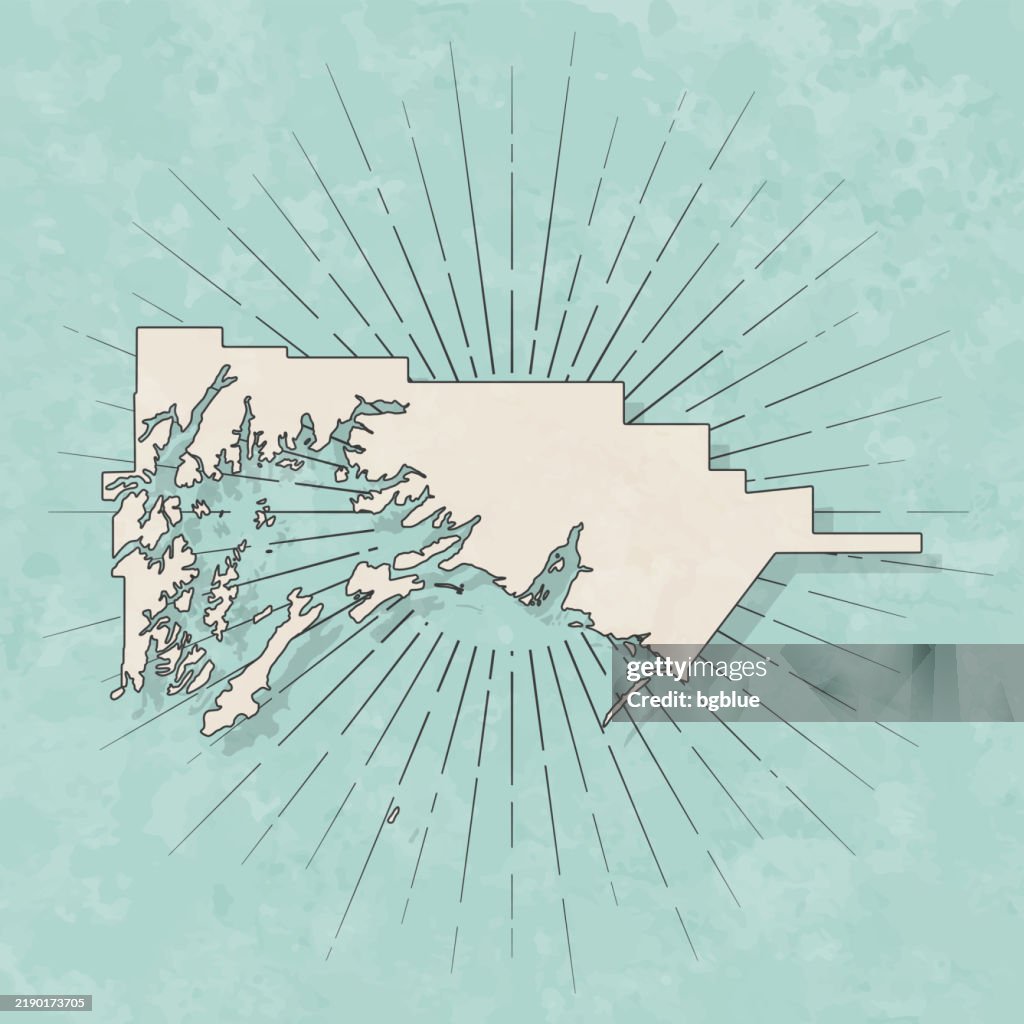Chugach, Alaska. Map in retro vintage style - Old textured paper