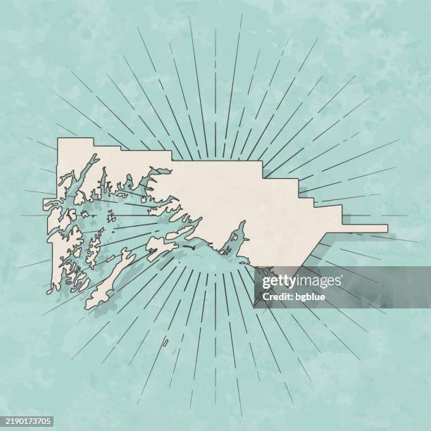 chugach, alaska. map in retro vintage style - old textured paper - prince william sound stock illustrations
