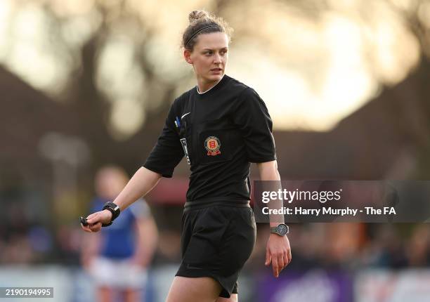 Referee Brogan Kelly during The Adobe Women's FA Cup Third Round match between Ipswich Town and AFC Bournemouth at The Martello Ground on December...