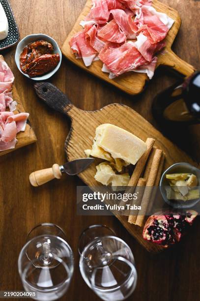 mediterranean appetizer - rustic dinner party stock pictures, royalty-free photos & images