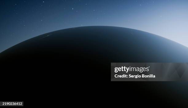 illustration of a serene view of a crescent moon against a gradient night sky with visible stars - dark planet space stock illustrations