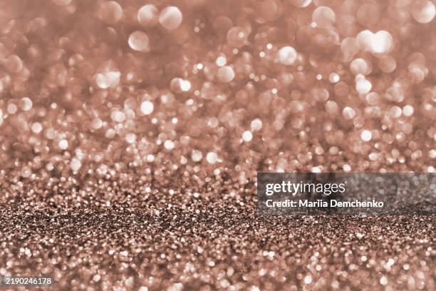 brown, mocha mousse sparkling glitter bokeh lights background - moka photos et images de collection