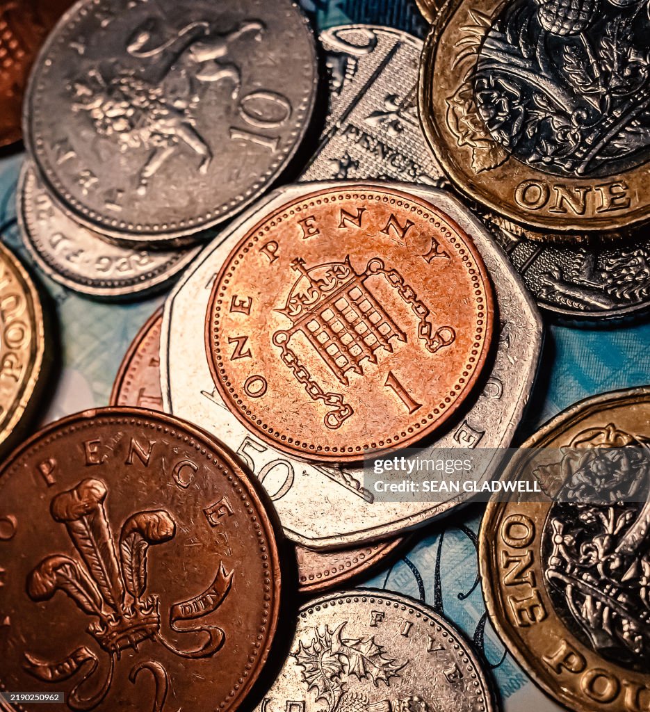 British coins close-up