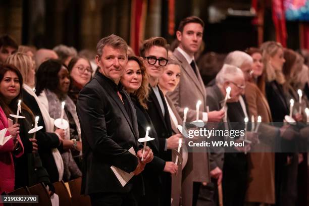 Ben Shephard, Giovanna Fletcher, Tom Fletcher, Mollie King and Stuart Broad during the Together At Christmas carol service at Westminster Abbey on...