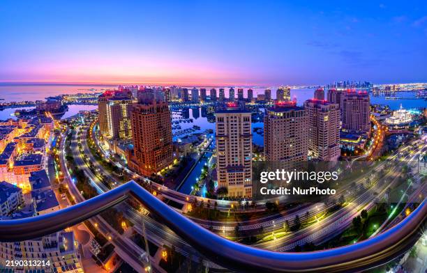 General view of The Pearl-Qatar in Doha, Qatar, on December 21, 2024. The Pearl-Qatar is a man-made island that sits on four million square meters of...