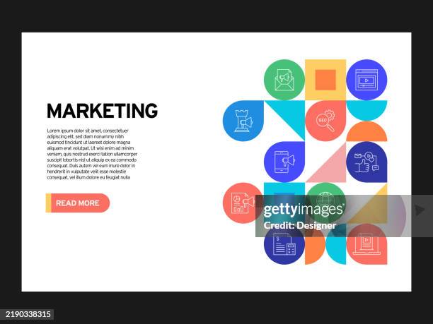 marketing related vector illustration. analysis, customer, strategy, audience, digital marketing, promotion - digital business strategy stock illustrations