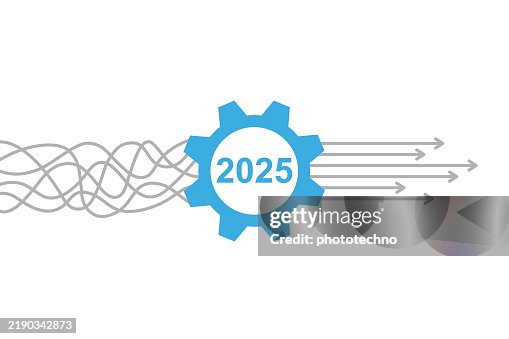 2025 Solution Concepts New Year on White Background 2025 Solution Concepts New Year on White Background