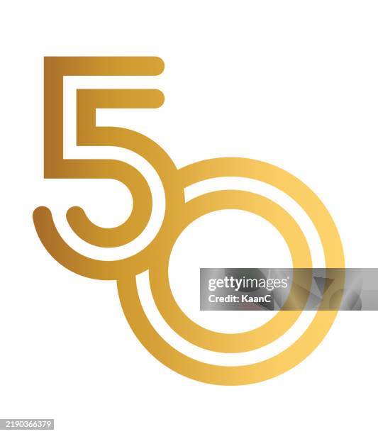 ilustrações de stock, clip art, desenhos animados e ícones de number 50. abstract concept anniversary number vector stock illustration - número 50