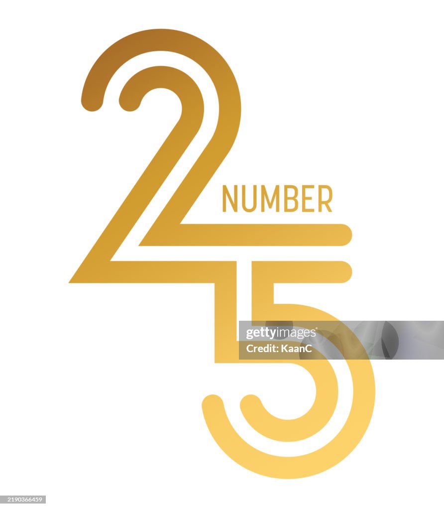 Numero 25. Concetto astratto numero dell'anniversario vettoriale - illustrazioni stock