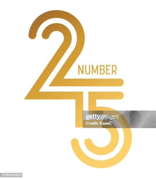 number 25. abstract concept anniversary number vector stock illustration - happy 25th birthday stock illustrations