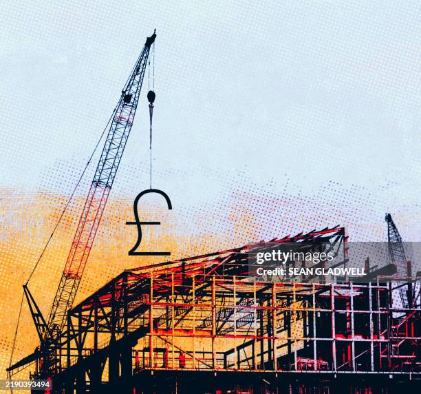 uk cost of construction - construction frame stock pictures, royalty-free photos & images