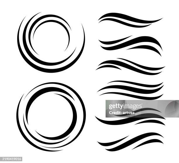 abstract curved lines design elements - semi circle stock illustrations