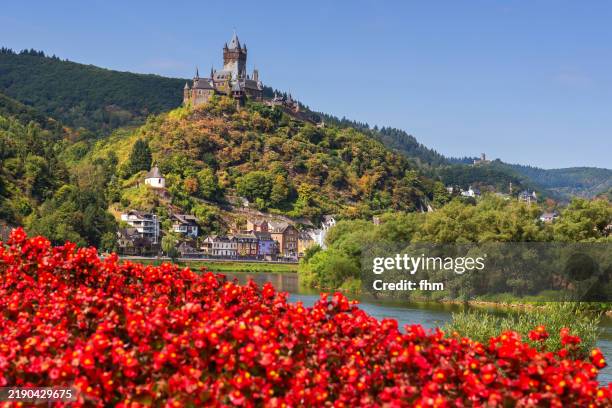 cochem and cochem castle - mosel valley, germany - kleinere sehenswürdigkeit stock-fotos und bilder