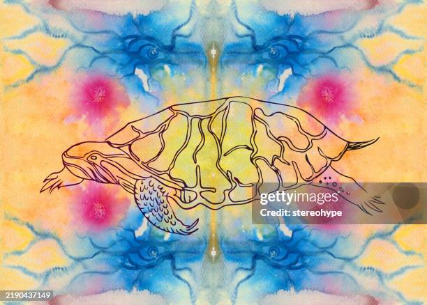 turtle thunder - turtle coming out of shell stock illustrations