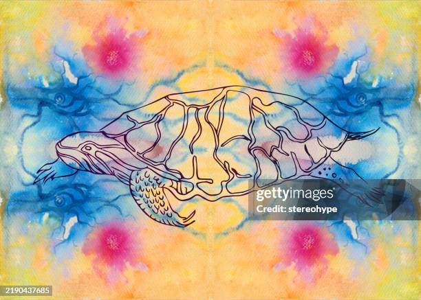 ilustraciones, imágenes clip art, dibujos animados e iconos de stock de antigua de tortuga - turtle coming out of shell