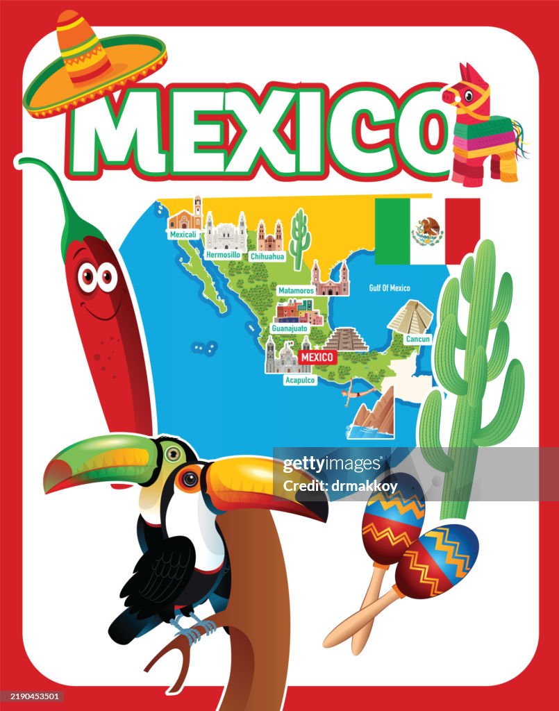 Mexico map Poster