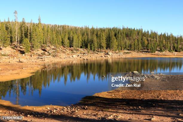 a lake in northeastern utah in uinta-wasatch-cache national forest - national forest stock pictures, royalty-free photos & images