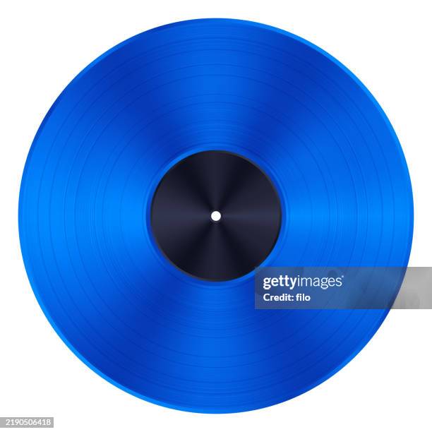 illustrations, cliparts, dessins animés et icônes de élément de conception de disque vinyle bleu - disque vinyle