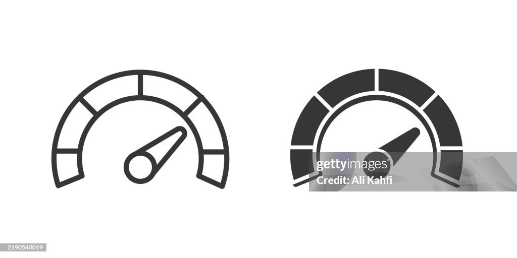 Performance thin line and glyph solid icon. Editable stroke and perfect pixel isolated on transparent background