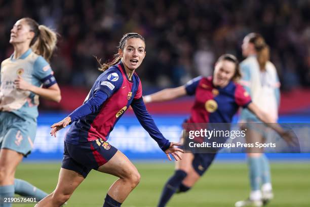 Aitana Bonmati of FC Barcelona Femenino celebrates a goal during the UEFA Women’s Champions League Group Stage MD6, football match played between FC...