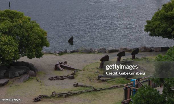 travel destination - anchor field - odaiba seaside park stock pictures, royalty-free photos & images