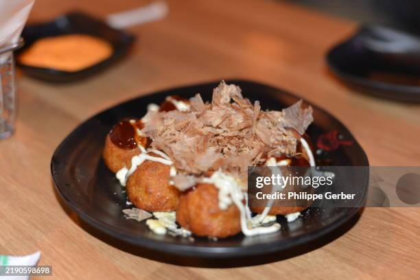 fried octopus balls - takoyaki stock pictures, royalty-free photos & images