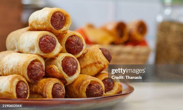 bite-sized hot dogs - processed meat stock pictures, royalty-free photos & images