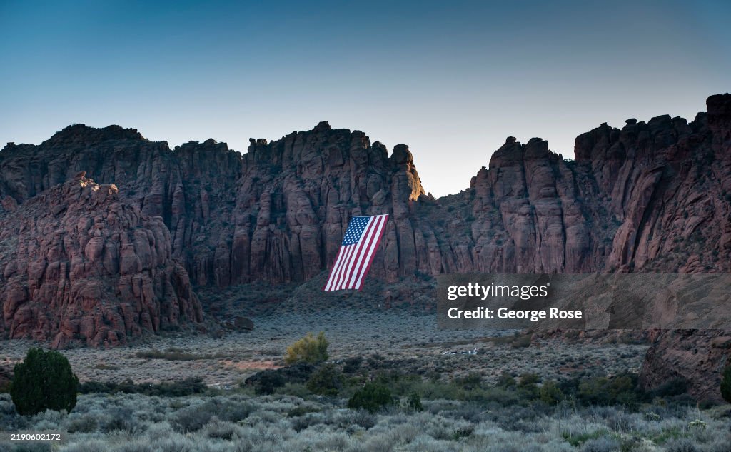 Patriotic Flag Display at Snow Canyon State Park