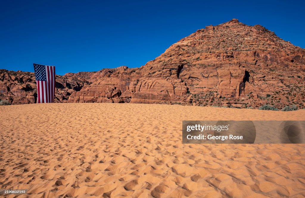 Patriotic Flag Display at Snow Canyon State Park