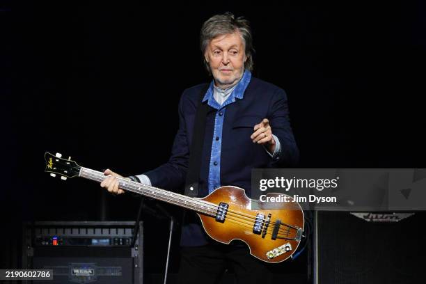 Sir Paul McCartney performs at The O2 Arena during his 'Got Back' world tour on December 18, 2024 in London, England.