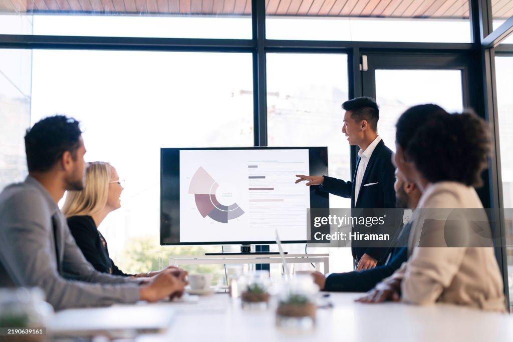 Diverse Business Team Engaged in a Professional Presentation in a Modern Office Setting